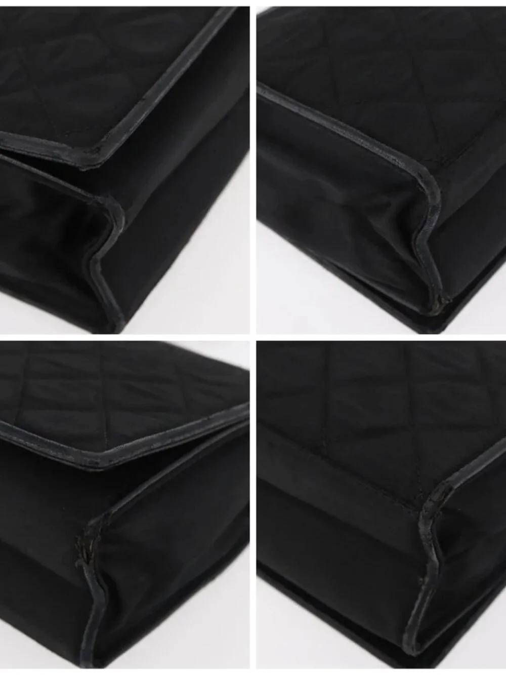 CHANEL Matelasse Chain Shoulder Bag Nylon Black Gold CC Auth 176872